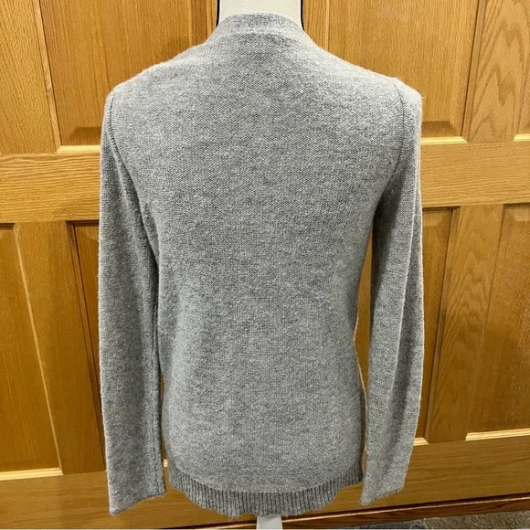 Gap Women's Shimmer Metallic Wool Blend Cardigan Sweater Silver Size Small - Picture 6 of 11